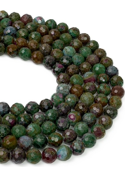 8 mm Faset Kesim Ruby Zoisit (Anyolit) Taşı Dizi