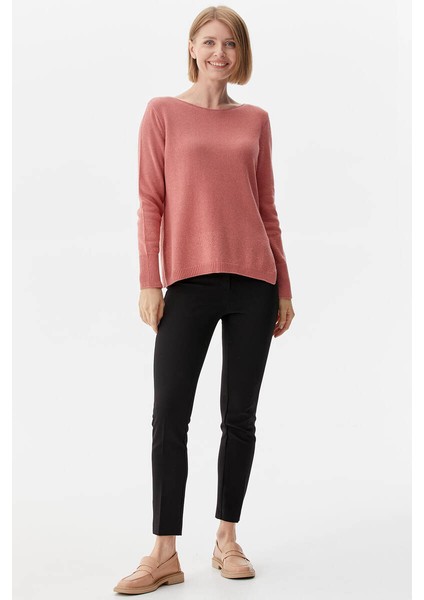 Yaka Sim Detaylı Triko Kazak - Pembe fiyatları