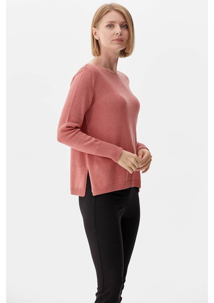 Yaka Sim Detaylı Triko Kazak - Pembe modelleri