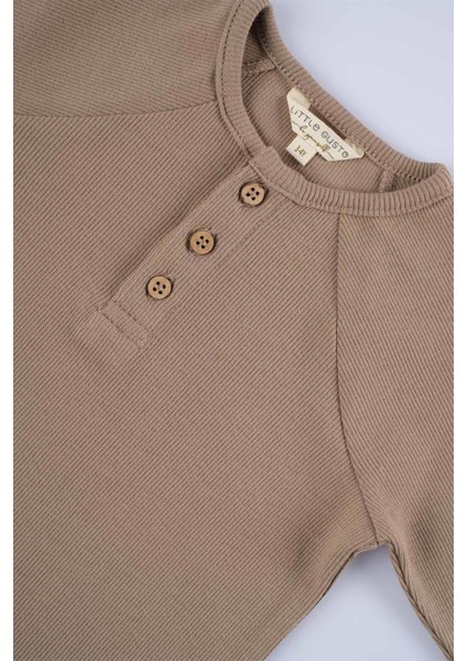 Little Gusto Çocuk Kaşkorse Sweatshirt Kahve Organik Pamuk