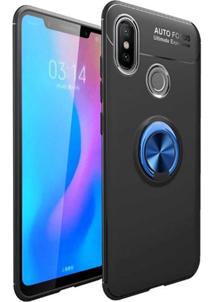 Xiaomi Redmi Note 7 Yüzüklü Standlı Korumalı Silikon Kılıf Autofocus Mıknatıslı Kılıf Note 7 Ravelllllll