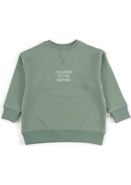 Bebek Sweatshirt Yeşil Organik Pamuk