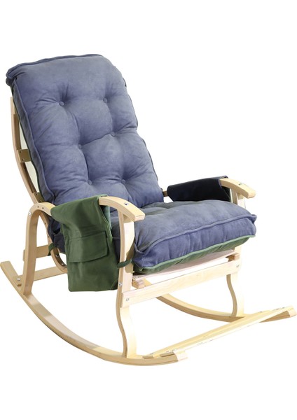 Sultan Lüx Ahşap Çift Minderli Çift Cepli Sallanan Sandalye Yeşil/füme fiyatları