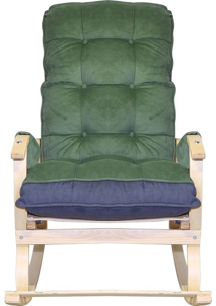 Sultan Lüx Ahşap Çift Minderli Çift Cepli Sallanan Sandalye Yeşil/füme modelleri
