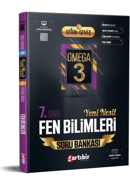 7. Sınıf Çetin Ceviz Omega 3 Fen Bilimleri Soru Bankası