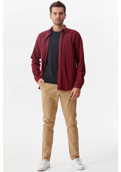 Erkek Oduncu Gömlek – Bordo