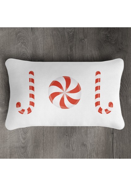 Yılbaşı Temalı Kalın Biyeli Dikdörtgen Kırlent Kılıfı