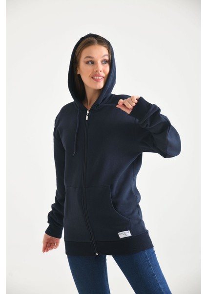 Lacivert Kapüşonlu ve Kanguru Cep Detaylı Sweatshirt fırsatları
