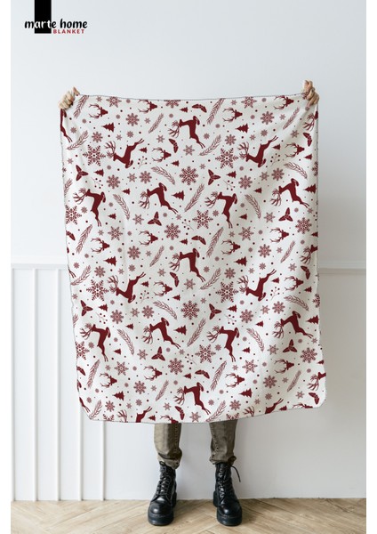 Yılbaşı & Christmas Desenli Çift Taraf Baskılı 100X170 cm Polar Tv Battaniyesi indirimleri
