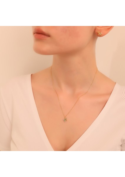 925 Ayar Gümüş Unicorn Kolye Küpe Set