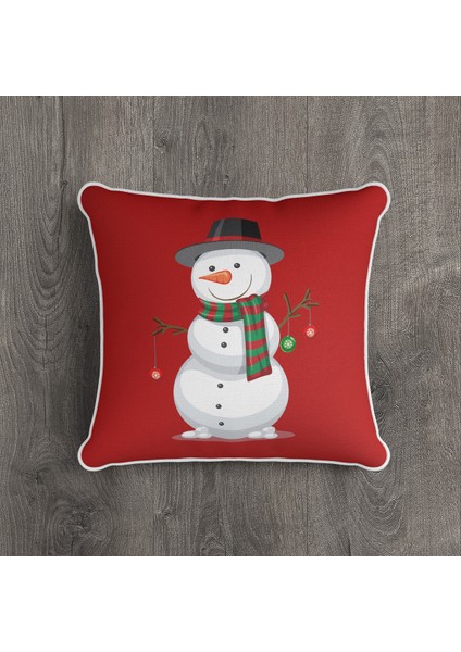 Yılbaşı Temalı Kalın Biyeli Kırlent Kılıfı