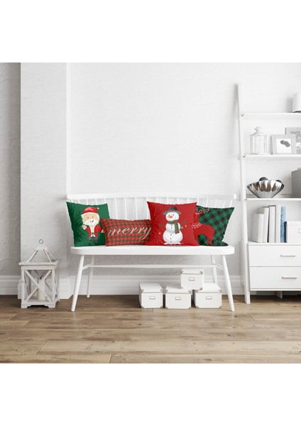 Yılbaşı Temalı Kalın Biyeli Kırlent Kılıfı modelleri