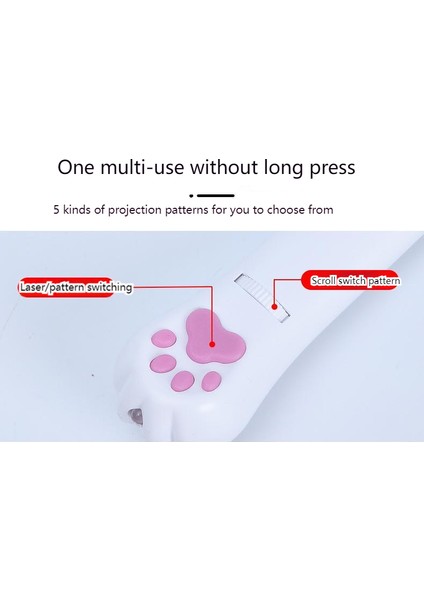 USB Şarj Edilebilir Lazer Desenli Projektör Kalem Etkileşimli Eğlenceli Kedi Oyuncağı (Yurt Dışından)