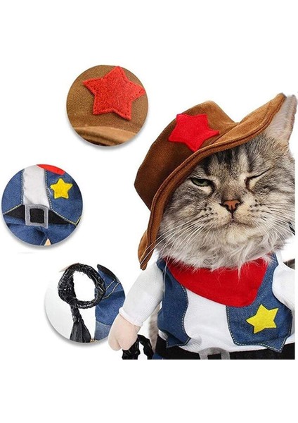 Sonbahar ve Kış Denim Kedi Kıyafeti + Şapka (Yurt Dışından)