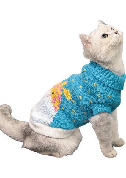 Kışlık Balıkçı Yaka Örgü İki Bacak Kedi Kıyafeti (Yurt Dışından)