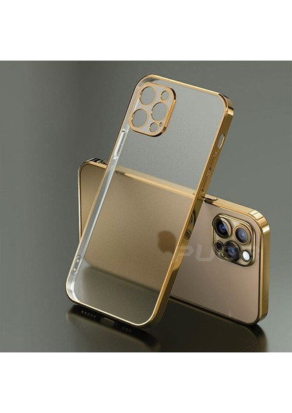Iphone 12 Pro Max Kılıf Kamera Lens Koruma Kenarı Parlak Şeffaf Silikon Mtk-Klf-06