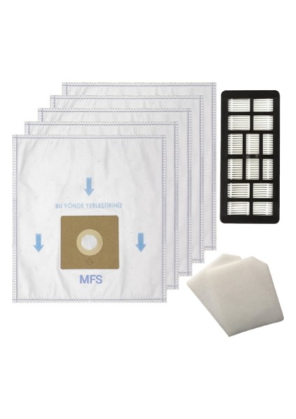 Beko Bks 3210 Eco Sphere Uyumlu 5 Adet Toz Torbası ve Hepa Filtre Seti