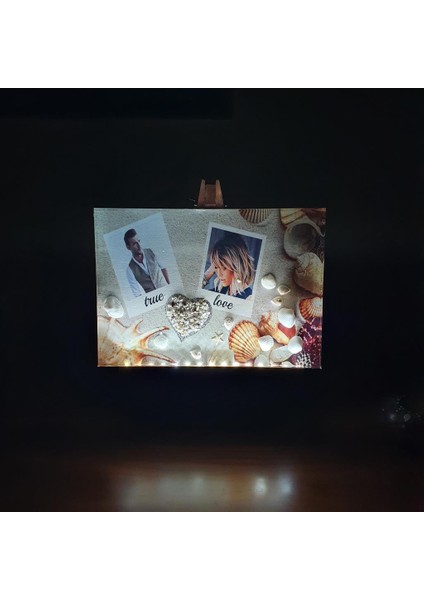 Epoksili Özel Tasarım Şövaleli Kişiselleştirilmiş Sevgilinize Özel Fotoğraflı Gece Lambası 22X15 cm fiyatları