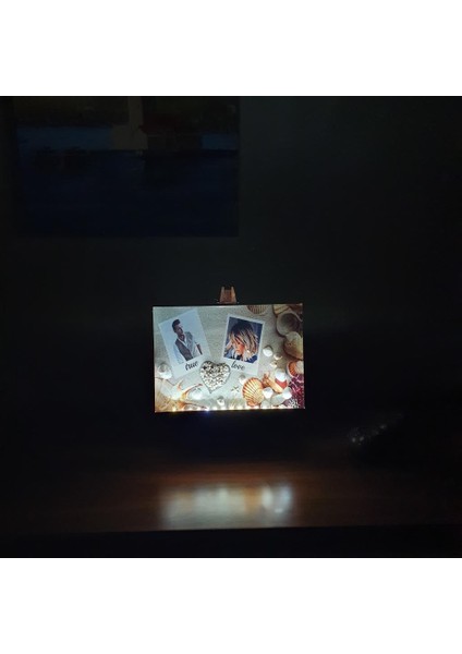 Epoksili Özel Tasarım Şövaleli Kişiselleştirilmiş Sevgilinize Özel Fotoğraflı Gece Lambası 22X15 cm modelleri