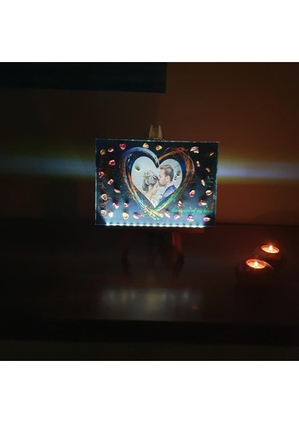 Epoksili Özel Tasarım Şövaleli Kişiselleştirilmiş Sevgilinize Özel Fotoğraflı Gece Lambası 30X21CM modelleri
