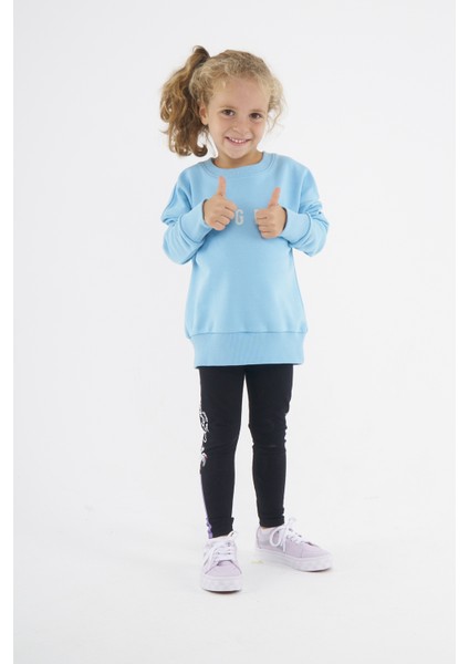 Kız Çocuk Oversize Baskılı Basıc S-Shırt-Su Yeşili fiyatları