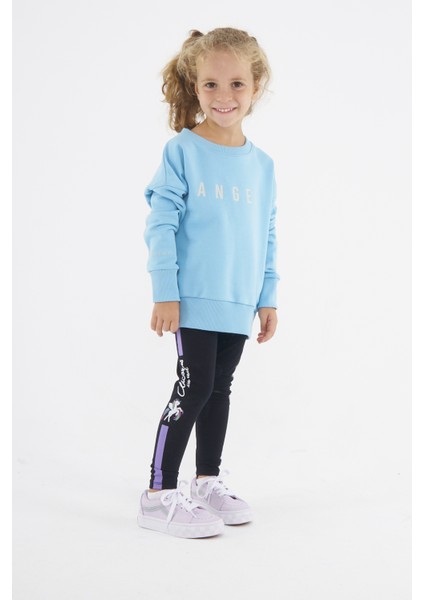 Kız Çocuk Oversize Baskılı Basıc S-Shırt-Su Yeşili indirimleri