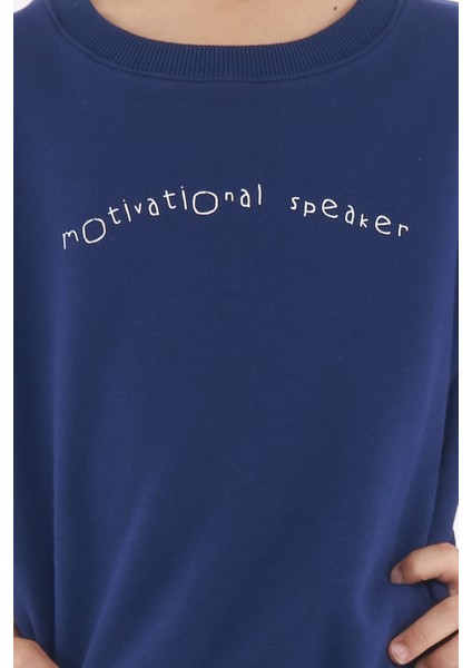 Erkek Çocuk Oversize Baskılı Basıc S-Shırt-Lacivert fiyatları