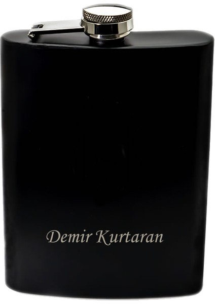 Kişiye Özel Siyah Renkli Paslanmaz Çelik Matara / 8 Oz