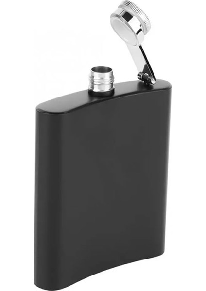 Burcunuza Özel Isimli ve Harfli Siyah Renkli Paslanmaz Çelik Matara / 6 Oz fırsatları