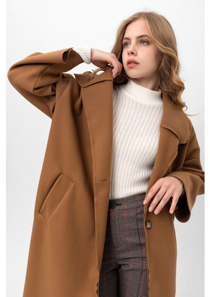 Oversize Kaşe Kaban 2116