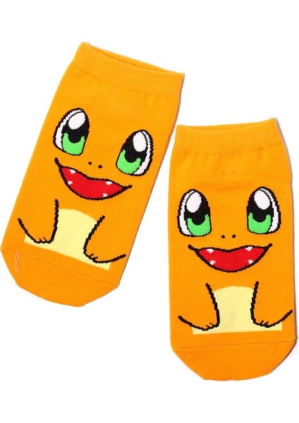 Unisex 4'lü Pokemon Desenli Patik Çorap Renkli Extra Rahat