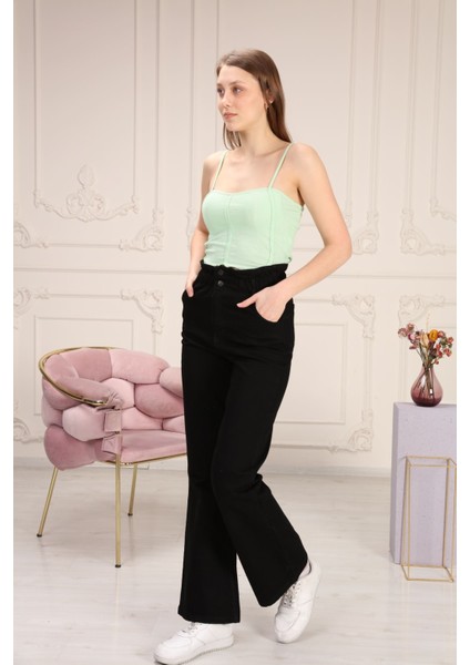 Biyeli Lastikli Ispanyol Pantolon