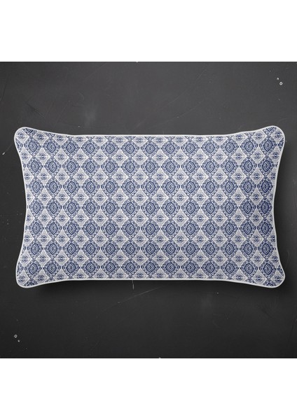 Ibiza Dijital Baskılı Sututmaz Keten Görünümlü Dikdörtgen Kalın Biyeli Dokuma Kırlent