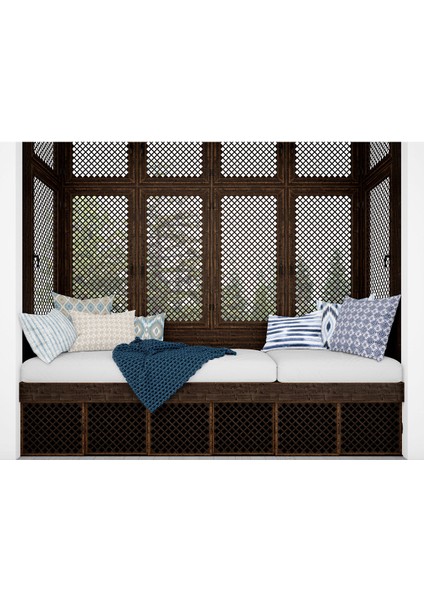 Ibiza Dijital Baskılı Sututmaz Keten Görünümlü Dikdörtgen Kalın Biyeli Dokuma Kırlent fırsatları