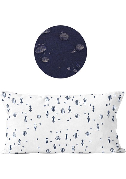 Ibiza Dijital Baskılı Sututmaz Keten Görünümlü Dikdörtgen Kalın Biyeli Dokuma Kırlent fiyatları