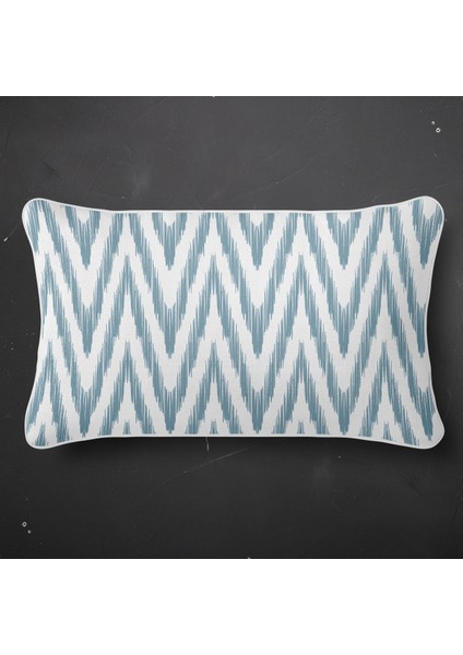 Ibiza Dijital Baskılı Sututmaz Keten Görünümlü Dikdörtgen Kalın Biyeli Dokuma Kırlent