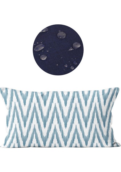 Ibiza Dijital Baskılı Sututmaz Keten Görünümlü Dikdörtgen Kalın Biyeli Dokuma Kırlent fiyatları