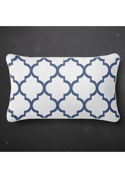 Ibiza Dijital Baskılı Sututmaz Keten Görünümlü Dikdörtgen Kalın Biyeli Dokuma Kırlent