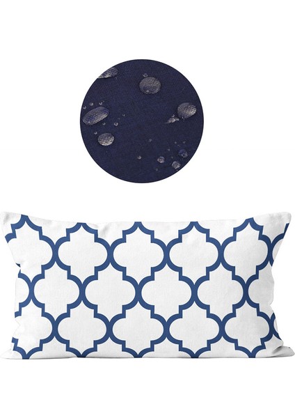 Ibiza Dijital Baskılı Sututmaz Keten Görünümlü Dikdörtgen Kalın Biyeli Dokuma Kırlent fiyatları