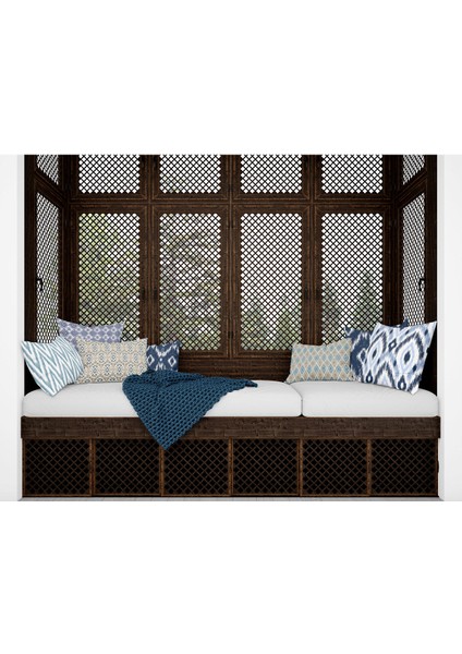 Ibiza Dijital Baskılı Sututmaz Keten Görünümlü Kalın Biyeli Dokuma Kırlent modelleri