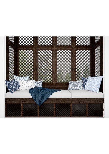 Ibiza Dijital Baskılı Sututmaz Keten Görünümlü Kalın Biyeli Dokuma Kırlent modelleri