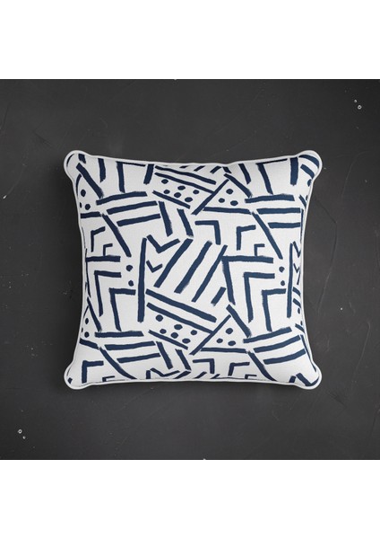 Ibiza Dijital Baskılı Sututmaz Keten Görünümlü Kalın Biyeli Dokuma Kırlent