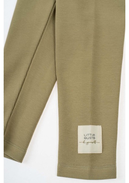 Kaşkorse Fitilli Tayt Çocuk Haki Organik Pamuk fırsatları