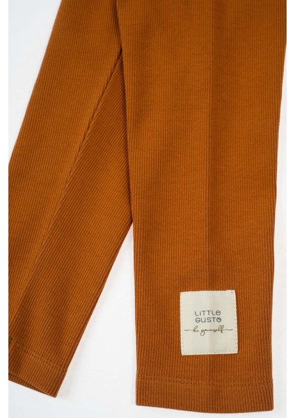 Kaşkorse Fitilli Tayt Çocuk Kiremit Organik Pamuk modelleri