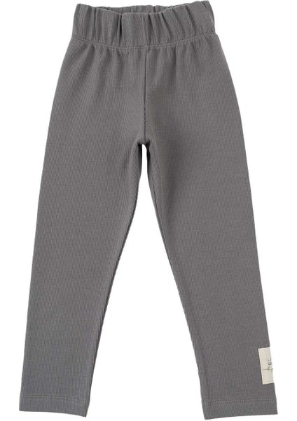 Kaşkorse Fitilli Tayt Çocuk Gri Organik Pamuk