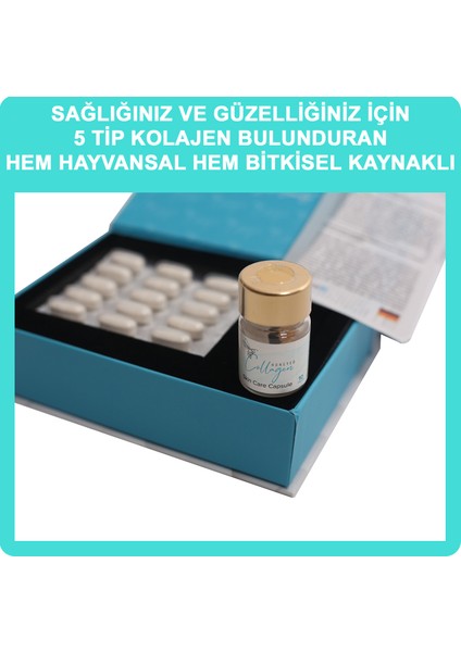 Honeyed Cilt Bakım Kapsülü Hyalünorik Asit C Vitamini Çinko 60 Adet Tablet (Tip1-2-3-4-5)