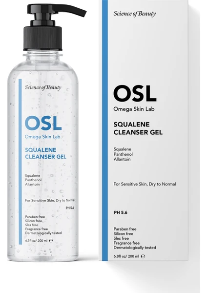 Squalene Cleanser Gel 200ML (Kuru ve Hassas Ciltler için Temizleme Jeli)