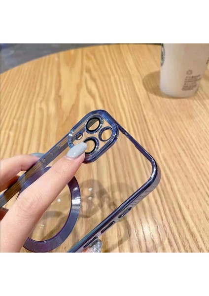 Apple iPhone 14 Plus Kılıf Magsafe Kamera Lensli Korumalı Şeffaf Silikon Kapak fiyatları