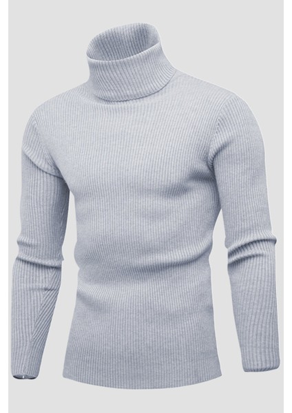 Unisex 2’li Hazır Paket Siyah - Gri Balıkçı Yaka Kaşkorse Şardonlu Slimfit Boğazlı Kazak modelleri