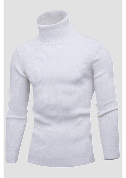 Unisex 2’li Hazır Paket Siyah - Beyaz Balıkçı Yaka Kaşkorse Şardonlu Slimfit Boğazlı Kazak modelleri